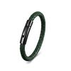 European and American Leather Bracelet Stainless Steel Snap Button Men's Woven Leather Bracelet