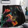 1Pc Cartoon Print Flannel Blanket, High Quality Comfortable for All Seasons, Home Decor, Warmth and Comfort, Perfect for Christmas Birthday Gift