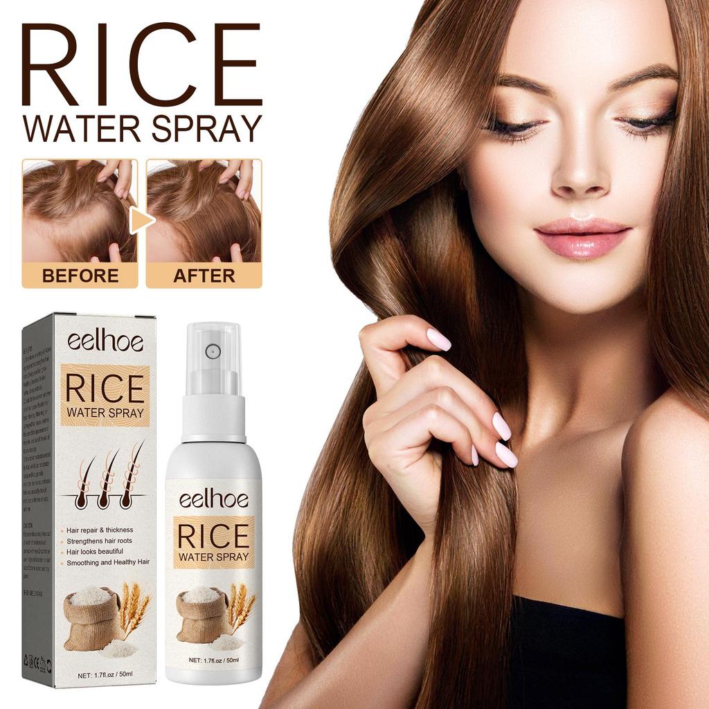 EELHOE Rice Water for Hair Growth Spray Improve Dry Damaged Hair Nourish Vitamins for Healthy Hair Regeneration Treatment Spray