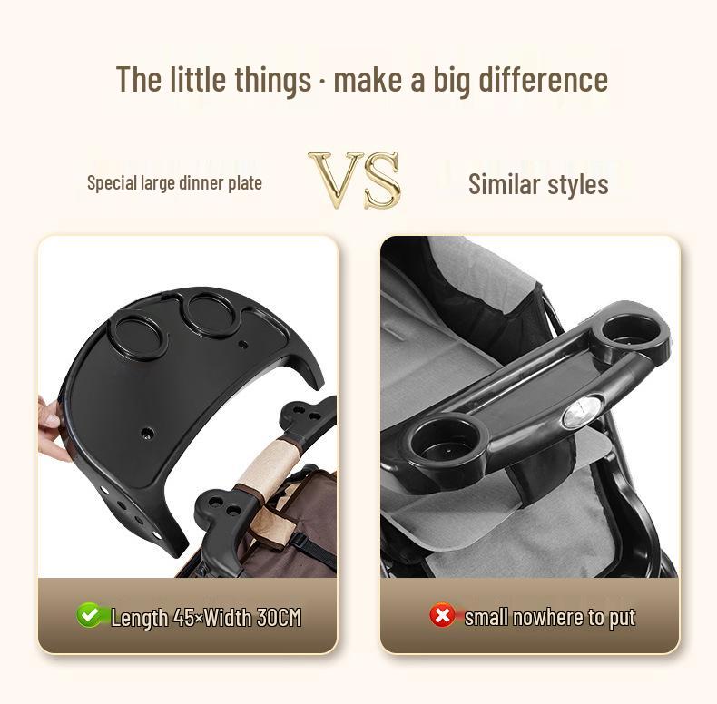 Lekki Składany Wózek Dziecięcy i Niemowlęcy z Regulacją Oparcia i Wysokim Stelażem