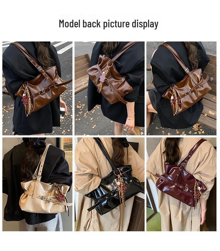 Geantă tote din piele de înaltă calitate în stil coreean: Geantă de umăr sub braț pentru femei de capacitate mare