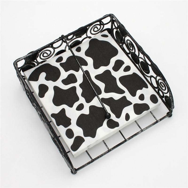 

20Pcs/Pack Black White Cow Printed Napkin Cocktail Birthday Party Decoration Disposable Kitchen Supplies 20pcs