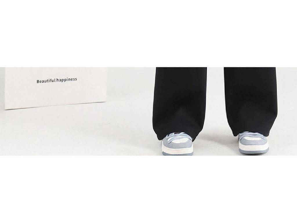 Petite Women's High Waist Loose Straight Leg Pants - Spring/Autumn Grey Suit