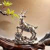 Vintage Brass Lucky Zodiac Animal Stepping Treasure Antelope Statue Desktop Home Ornament Decoration