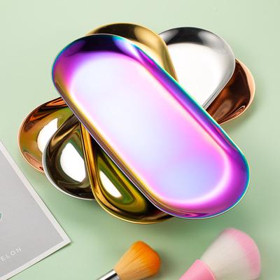 Vassoio Portaoggetti per Strumenti Nail Art Multicolore Oro Rosa Argento per Manicure Pannello Operativo di Lavoro Strumento per Trucco