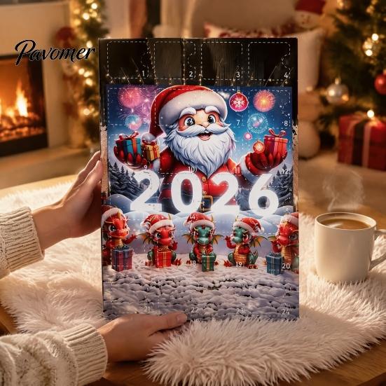 Holiday Hanging Ornaments Dragon Advent Calendars 2026, 24 Days Christmas Countdown Calendar with Surprise Gifts for Kids 2D Acrylic Ornaments,