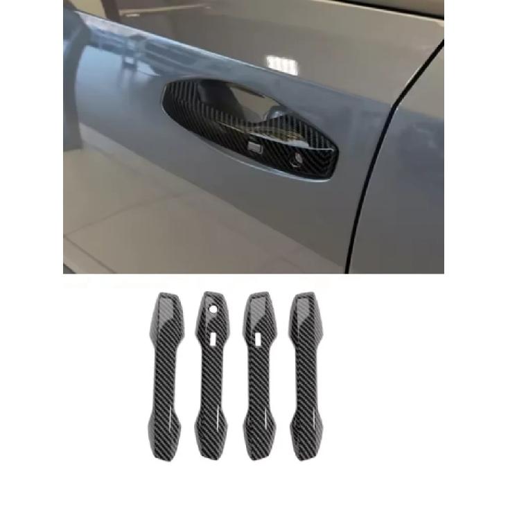 For Nissan Kicks 2025 2026 ABS Carbon Fiber Door Handle Bowl Cover Exterior Side Cap Trim Sticker Car Accessories