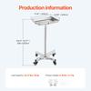 VEVOR Mayo Stand, Stainless Steel Mayo Tray, Load Capacity up to 35 lbs, Adjustable Height 25.2"-39.8"