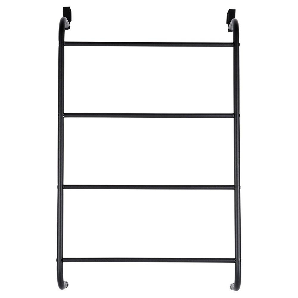 Black metal towel rack