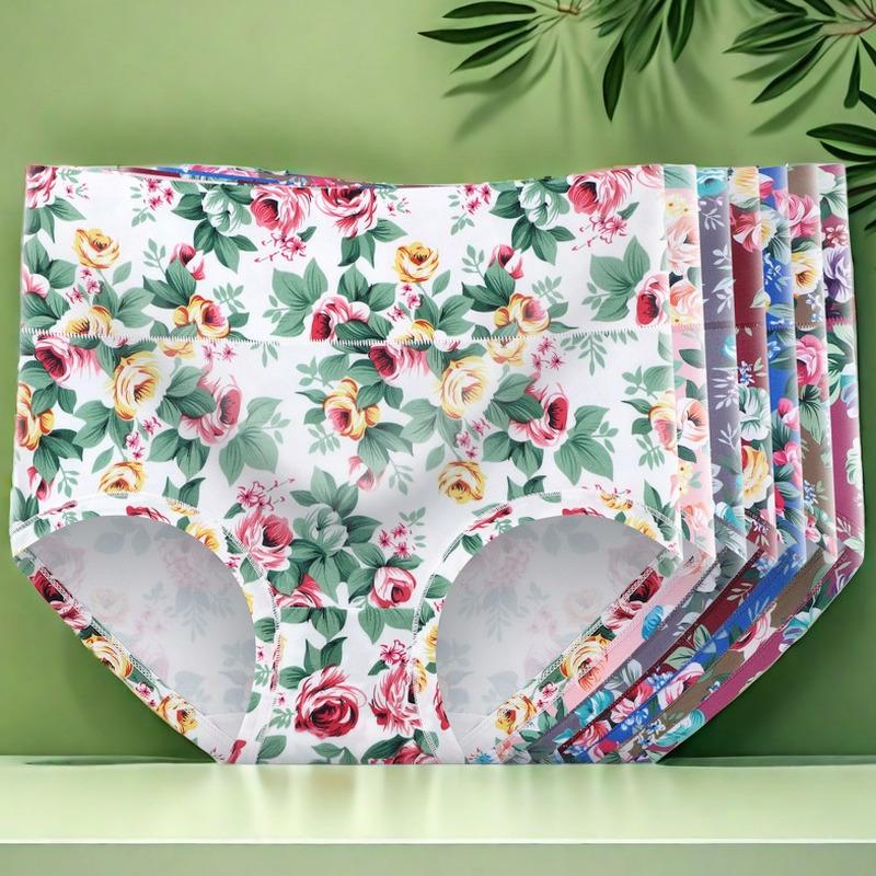 

Женские трусы-слипы с высокой посадкой и принтом, с антибактериальной ластовицей из хлопка с графеном - Сексуальное, дышащее нижнее белье с контролем живота 6XL [80-95 kg]