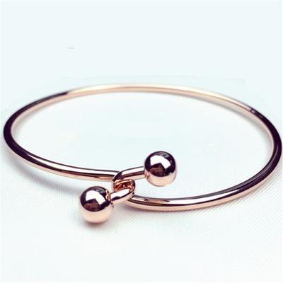 Women's Korean Version Simple Wild Double Beads  Bangle ARI
