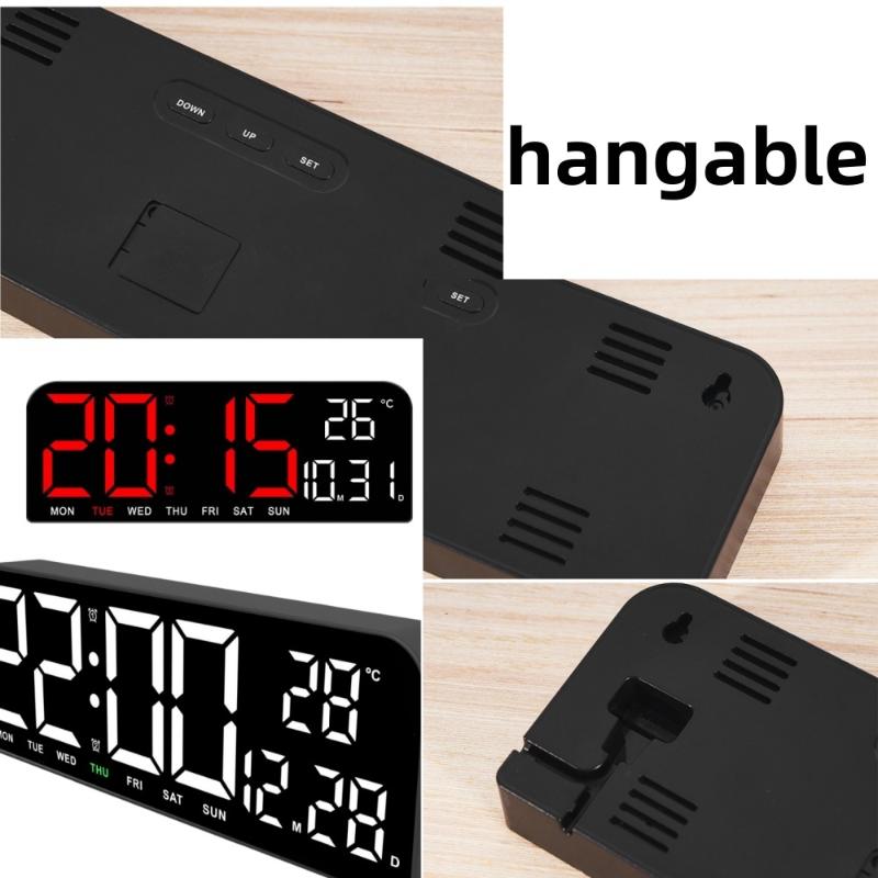1 Set Digital Wall Clock Large Led Digital Wall Hang And Display Stand Clock With Timer & Countdown For Students