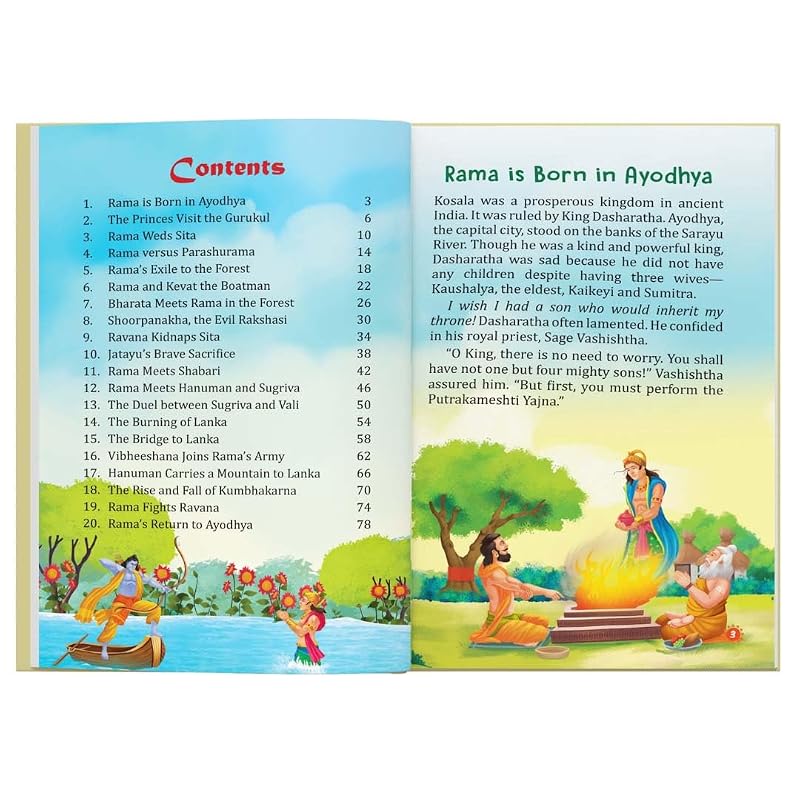 Ramayana Book for Kids Illustrated Stories for Children Epic Stories Bedtime Stories Age + Years Read Aloud To Infants, Toddlers Hardboun