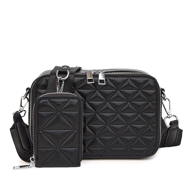 Textured Diamond Small Square Women s Chic Crossbody Bag - Versatile Mother-and-Child Shoulder Bag