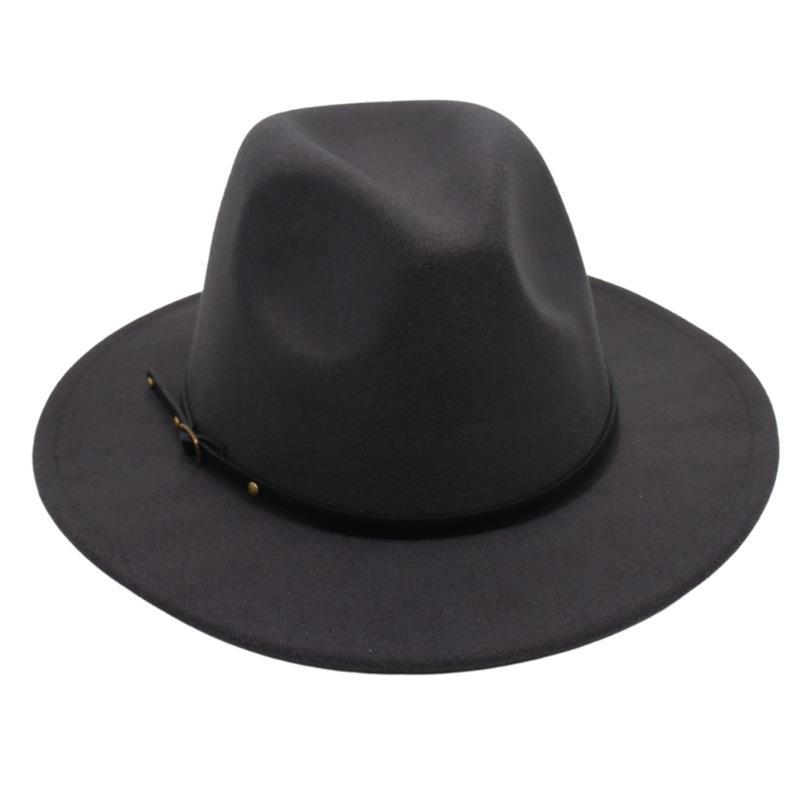 Amazon Simple Top Hat Suit British Jazz Hat Men'S And Women'S Felt Hat Foreign Gas Belt Buckle Tweed Hat Jackson