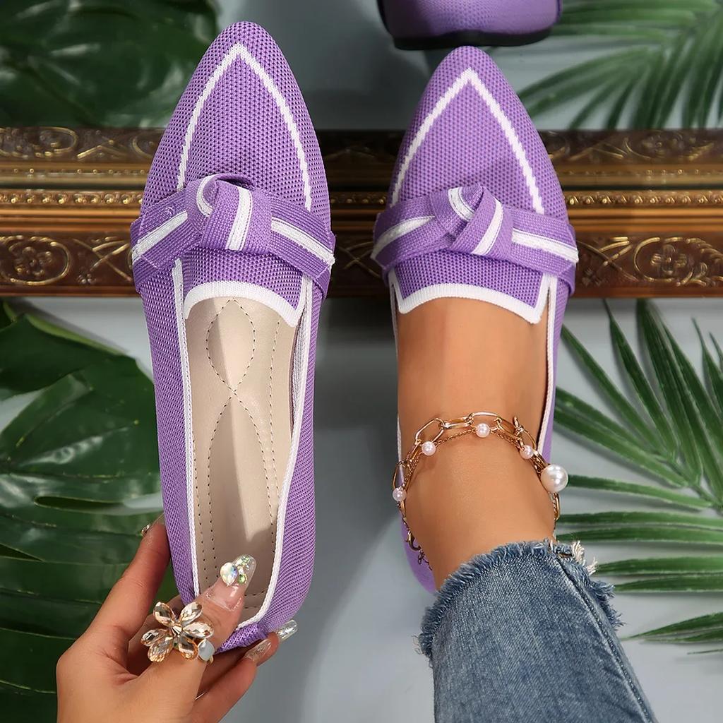 Fashion Women's Shoes Loafers Ballet Flats Pointed Toe Barefoot Slip-on Casual Low Heel Luxury Brand Woman Shoe New in Butterfly Female
