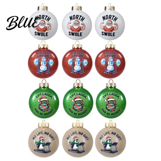 Ornament Gift Set for Christmas 12 Pcs Balls Ornaments Gym/Ballet Girl Hanging Decoration 3.15" Box of Ornaments Shatterproog Plastic Ball Xmas Tree