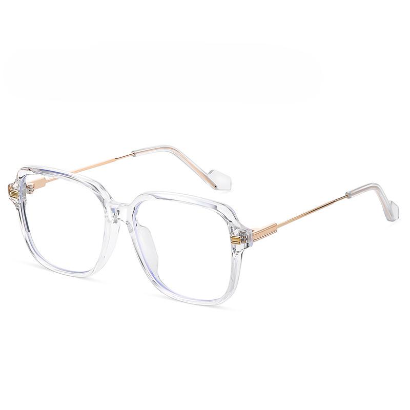 New TR Mixed Metal Flat Mirror Big Box Square Transparent TR Frame Glasses Unisex Flat Mirror Glasses Frame