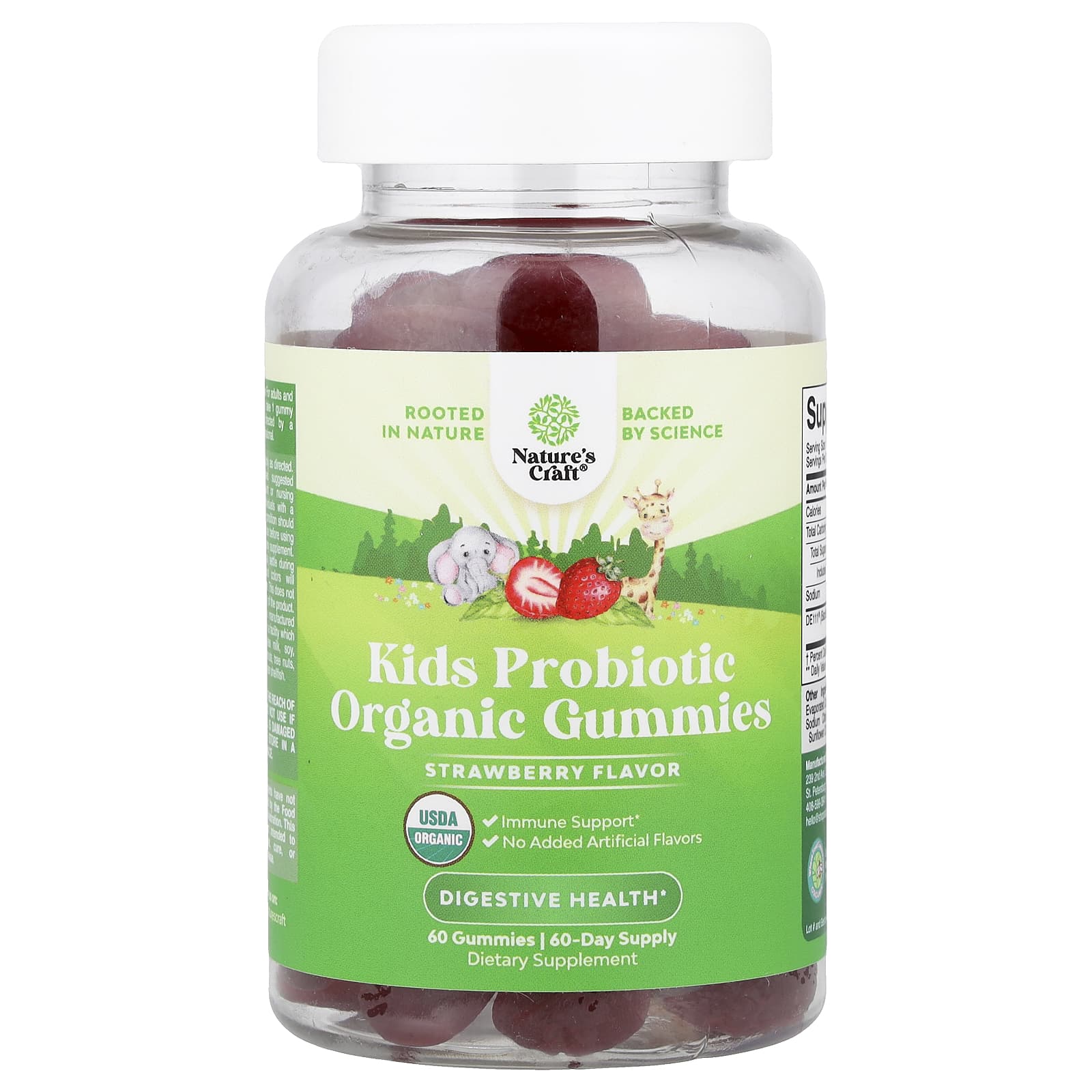 

Nature s Craft, Organic Probiotic Gummies for Kids, Strawberry, 60 Gummies