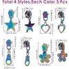 GORGECRAFT 1 Box 12Pcs 4 Styles #5 Rainbow Zipper Star Flower Heart Teardrop Shape Zipper Sliders Pull Head Replacement Metal Zip Mend Repair for