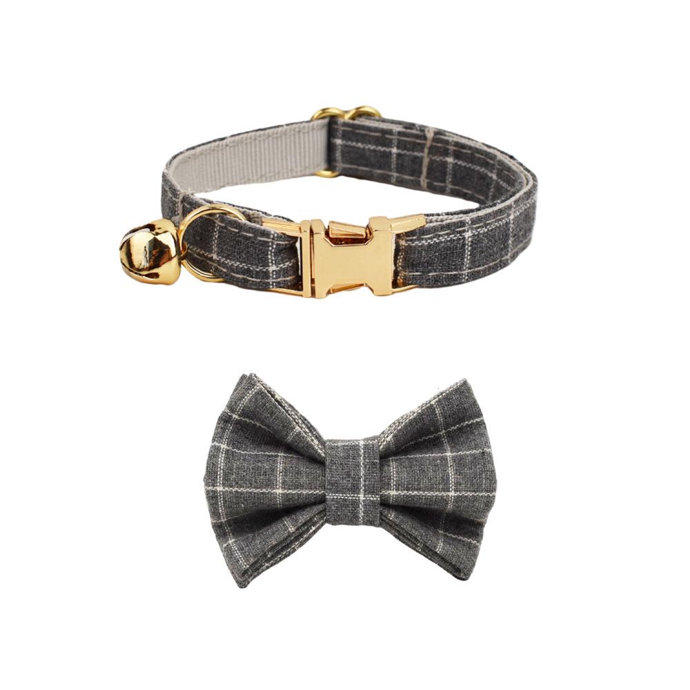 Plaid Bow Tie Pet Collar