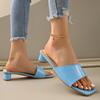 Fashion New Slippers Women's Fashion Open Toe Sandals Sexy High Heels Lady Slippers Low Heel Summer Sandals New Size