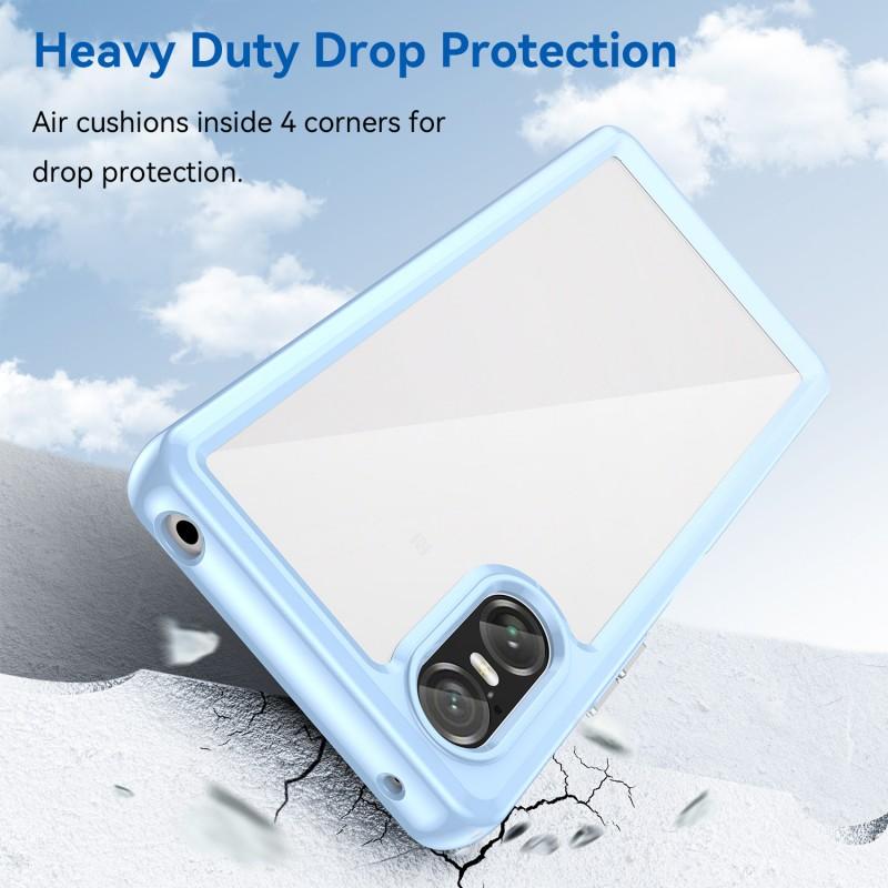 For Sony Xperia 10 VI Phone Case WANLONFENG XC Series TPU Acrylic Cover with Tempered Glass (Big Lens Hole)