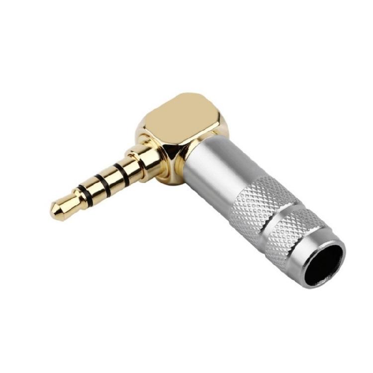 Glossy Finish 3.5mm 4Pole Connectors 3.5mm Angle Male to Female Audios Adapter Perfect for Wide Use Headphone Adapter