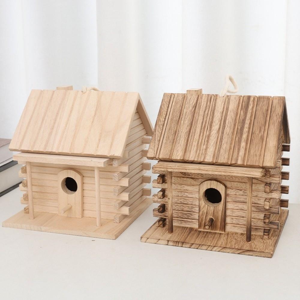 New Wooden Bird Cage Wall Mount Weatherproof Hanging Bird Nests Home Garden Decoration Bird House Nesting Box Outside