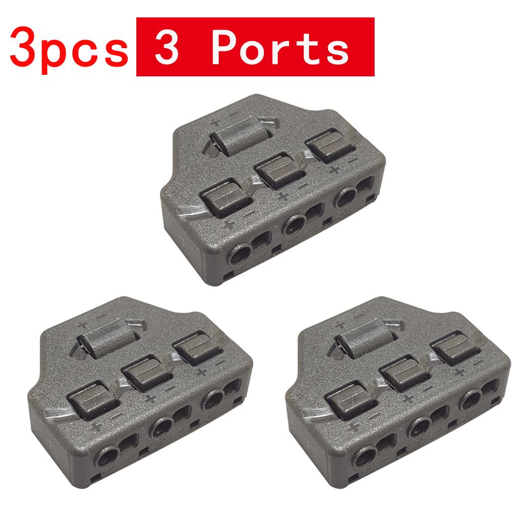 3/6 Ports Push-in Fast Quick Wire Connector Distribution Wiring Cable Splitter for LED Lighting Terminal Block