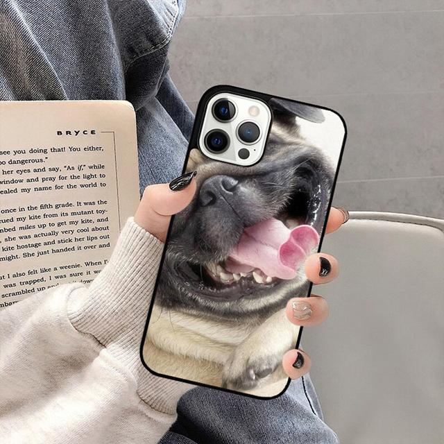 SŁODKI Piesek Mops Etui na Telefon Tylna Osłona do iPhone 17 Air 16 15 14 13 11 12 Pro Max PlusS Obudowa Coque