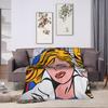 Roy Lichtenstein Pop Art Flannel Blankets Soft Warm Throw Blanket for Living Room Travel Pattern Bedspread Sofa Bed Cover