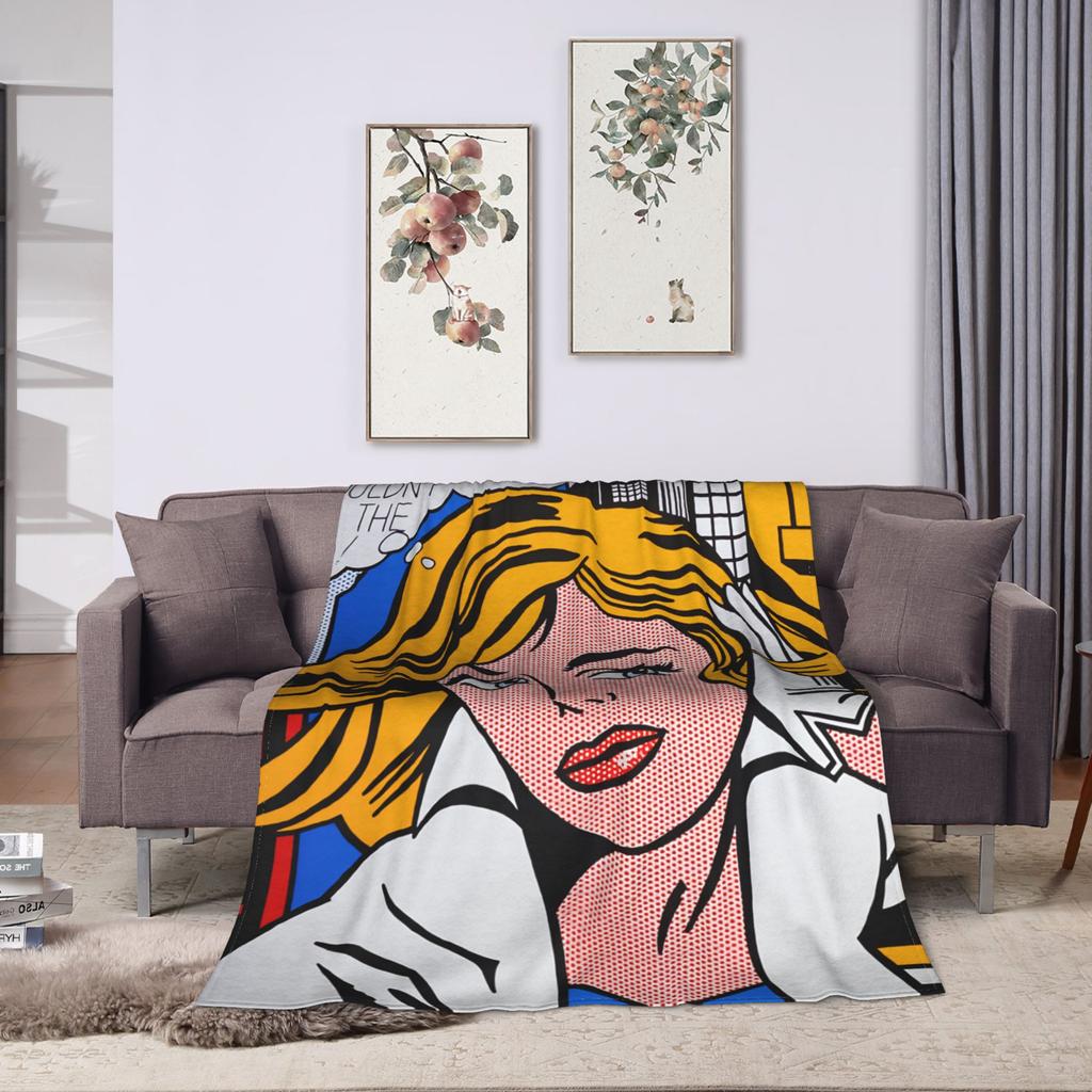 Roy Lichtenstein Pop Art Flannel Blankets Soft Warm Throw Blanket for Living Room Travel Pattern Bedspread Sofa Bed Cover