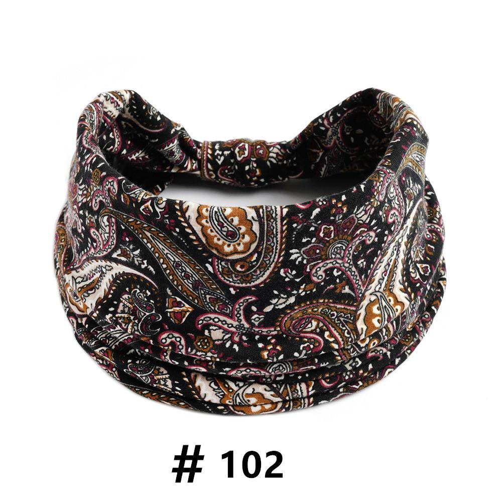 Cashew Print Headbands for Women Wide Boho Turban Headwrap Cotton Knot Elastic Hairbands Bandeau Sport Workout Hair Accessories
