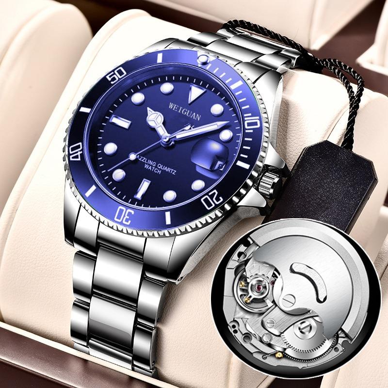 Green Water Ghost Полностью автоматические механические часы Мужские часы Мужские часы с календарем Светящиеся