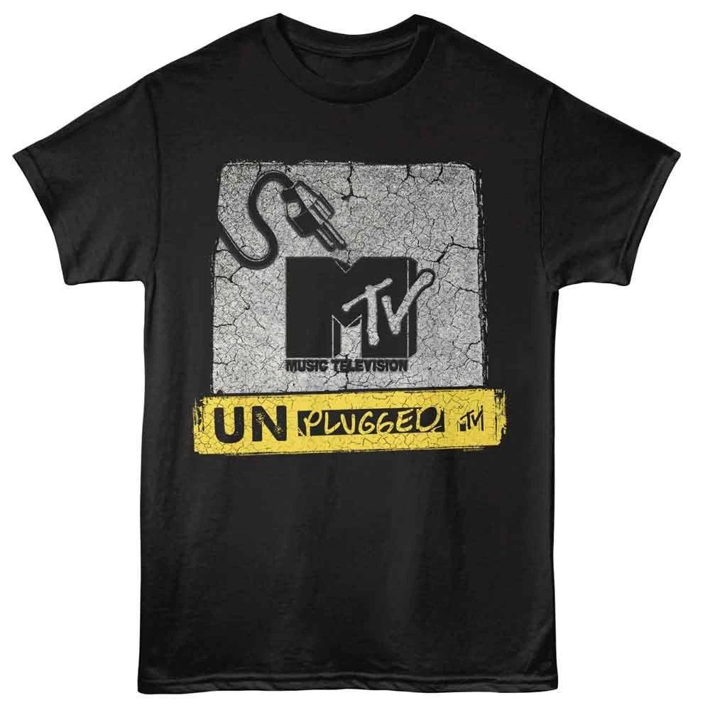 MTV - Cracked Background - American Classics - Black Solid Short Sleeve T- 100