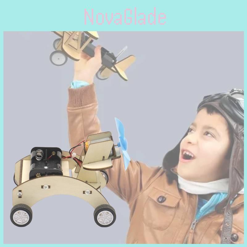 Children's Diy Wooden Science Wind-powered Small Car Model Kit Customizable Educational Toy