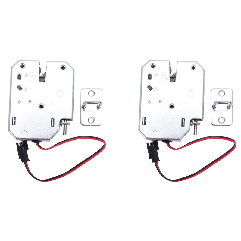 A96I-2X Электрический замок управления DC 12V 2A Электромагнитный замок двери Шкаф Ящик Шкафчики Углеродистая сталь Серебристый Замок серебряный