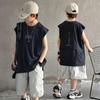 Korean Style Trendy Teen Sleeveless Vest & Shorts Set for Summer