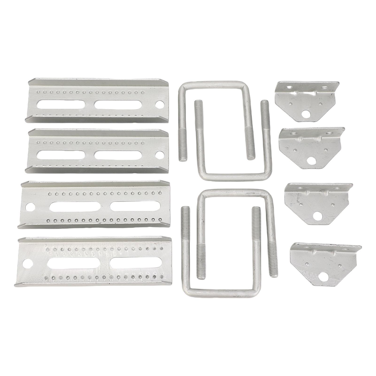 

4Pcs Boat Trailer Bunk Brackets Kit 8in Galvanized Iron 2 Layer Crossmember Hardware Adjustable Height
