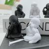Three-Piece Zen Three Nonnes Statue Set, 3D Printed Zen Little Monks, Three Little Monks Who Don'T Listen, Don'T Look, Don'T Speak, Creative Bu