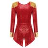 S-4XL Women's Circus Ringmaster Bodysuit, Allover Sparkling Sequin Long Sleeve Tail Jumpsuit for Halloween & Festival Cosplay