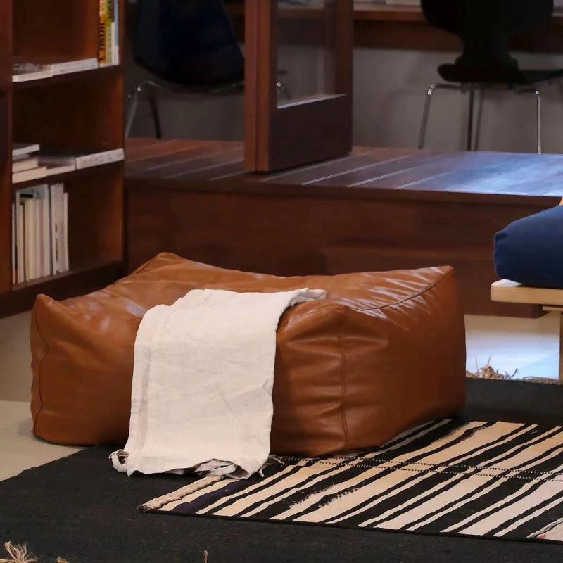 Трансформируемый диван-мешок с местом для хранения и кожаной подушкой 70x70x30 (Extra Thick, Large)