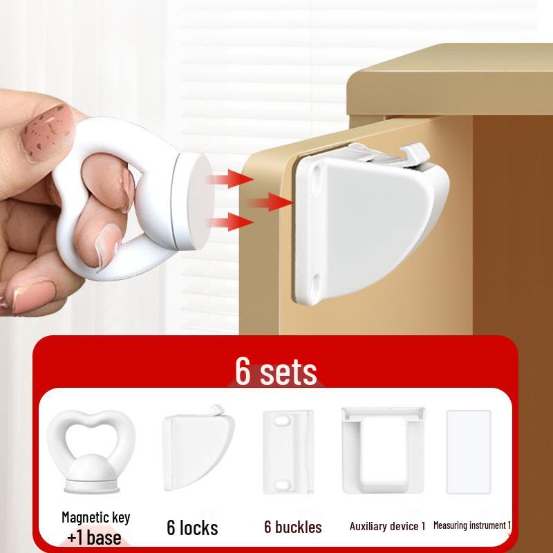Multifunctional Invisible Magnetic Child Safety Lock for Drawers and Cabinets