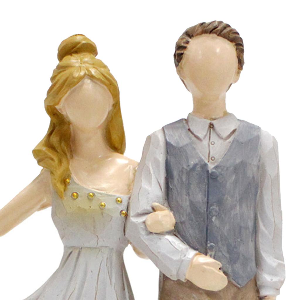 Paar Skulpturen Harz Dekorativ Europäischer Stil Gesichtslos Romantische Hochzeitsfiguren für Heimtischdekoration