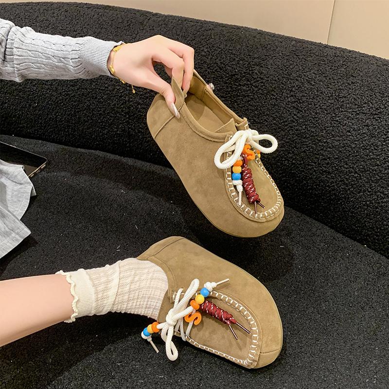 Fashion Women Mary Janes Shoes Nubuck Leather Flat Shoes Leather Single Lolita Shoes Ladies Walking Chaussure Femme Zapatos De Mujer