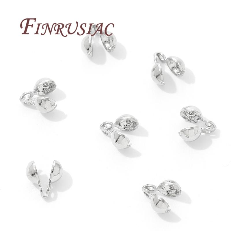 10-20Pcs/Lot Crimp Beads For Jewelry 18K Gold Plated End Caps For Jewelry ,Bead Tip Ball Chain Connectors Bracelets Accessories