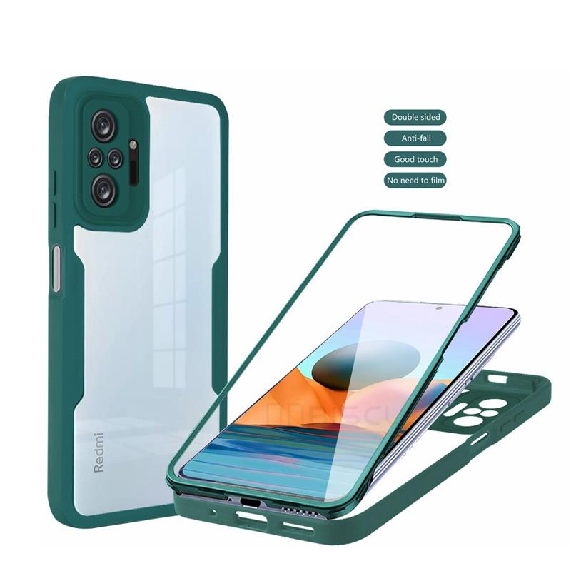 360 Degree Phone Case For Xiaomi Redmi Note 11 Pro 12 5G 11S 10 10T 9 Redmi 12C A2 10C 10A 9C 9A 9T Transparent Cover Protector