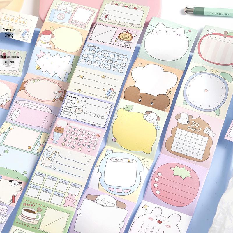 Letters Lover Tearable Sticky Note Roll - Energetic Daily Series Cartoon Cute Journal Border Stickers