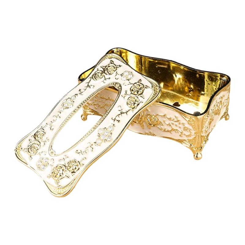 Artistic Floral Print ABS Tissue Holder With Easy Open Lid Sophisticated Decors Tissue Box For Convenient Refills